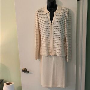 St. John Collection Cream Knit Ensemble